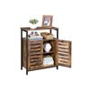 Industrial Brown Storage Side Cabinet with Shelf